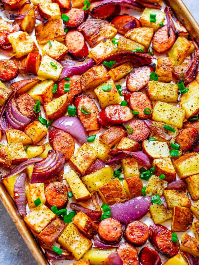 Sheet Pan Sausage and Potatoes - Averie Cooks