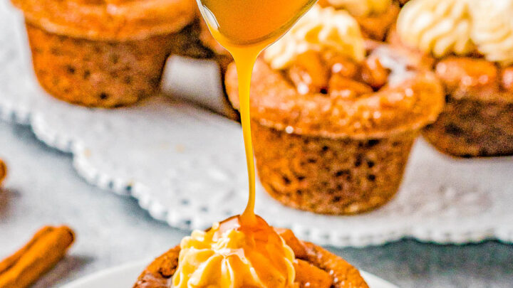 Spiced Caramel Apple Cookie Cups - Averie Cooks