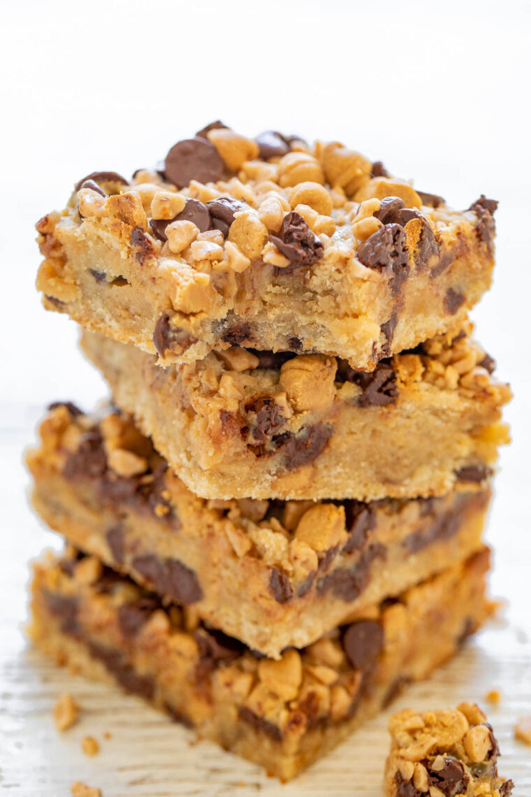 Peanut Butter Chocolate Chip Toffee Bars Averie Cooks