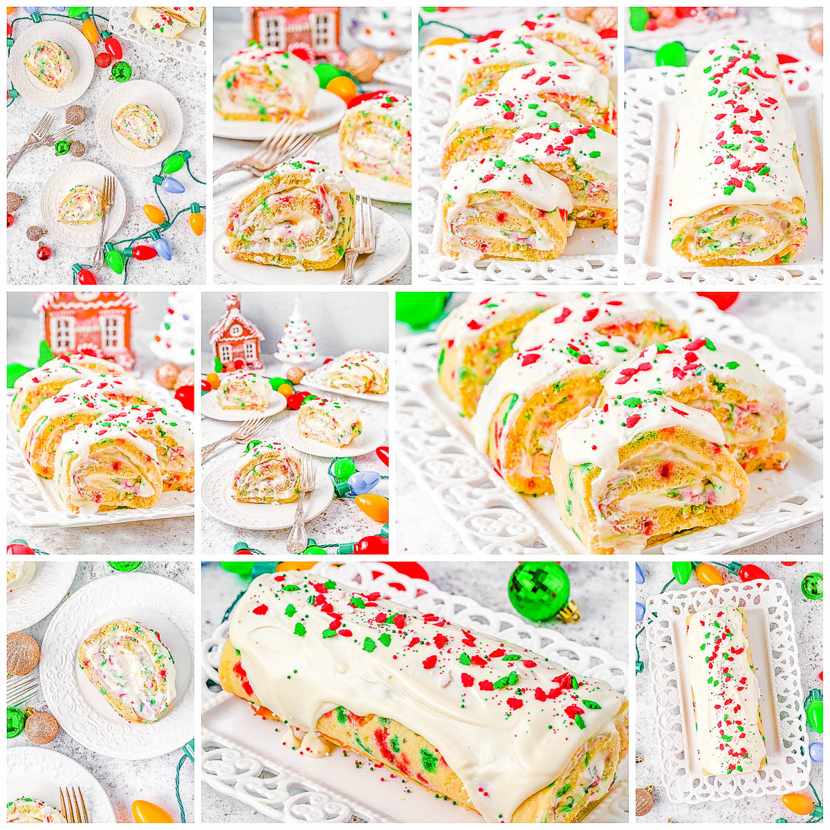 Easy Christmas Cake Roll with Cream Chees Filling - 38