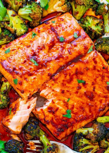 Sheet Pan Asian Salmon and Broccoli