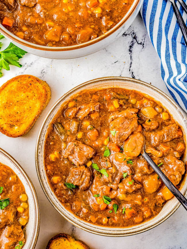 Slow Cooker Beef Stew - Averie Cooks