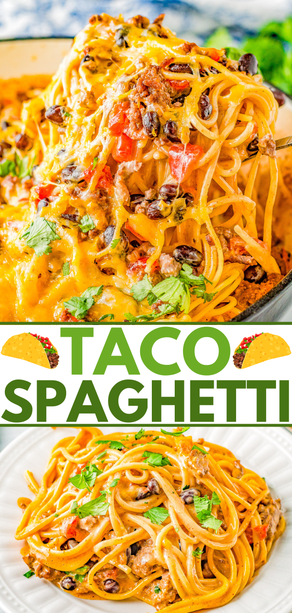 Taco Spaghetti Pinterest image. 