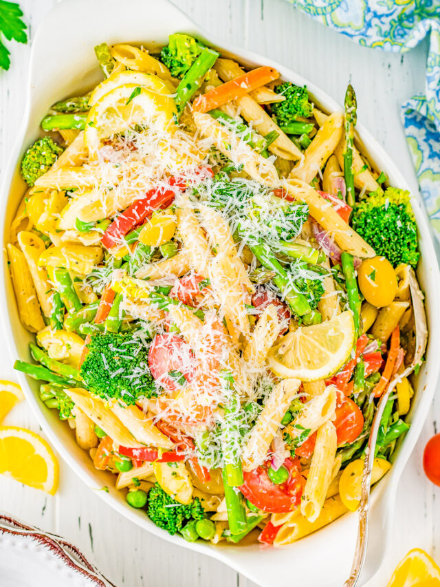 Creamy Pasta Primavera - Averie Cooks