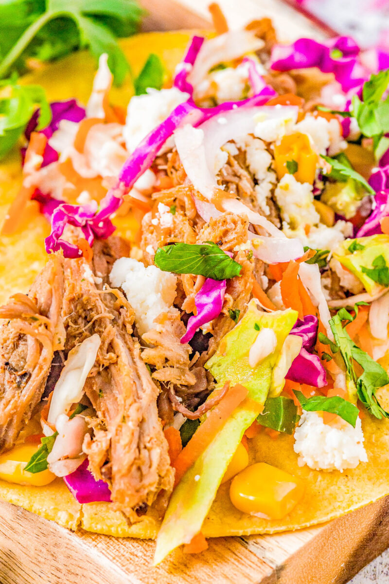 Pulled Pork Tacos (+ Toppings!) - Averie Cooks