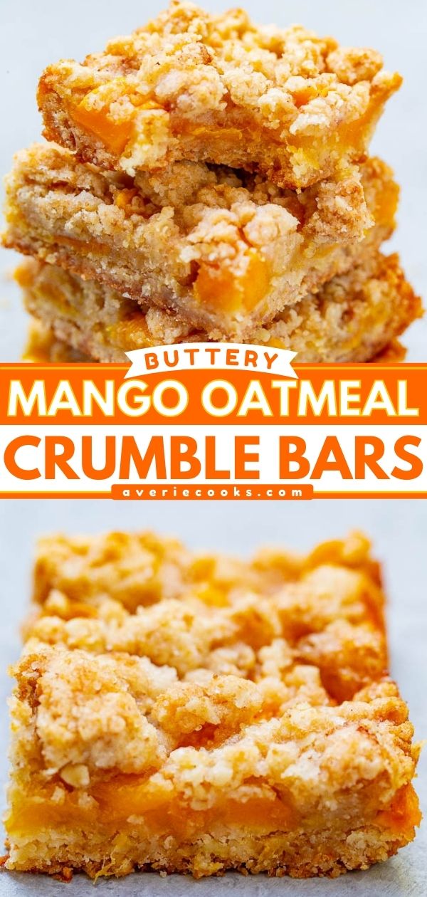 Soft Mango Bars with Crumble Topping - Averie Cooks