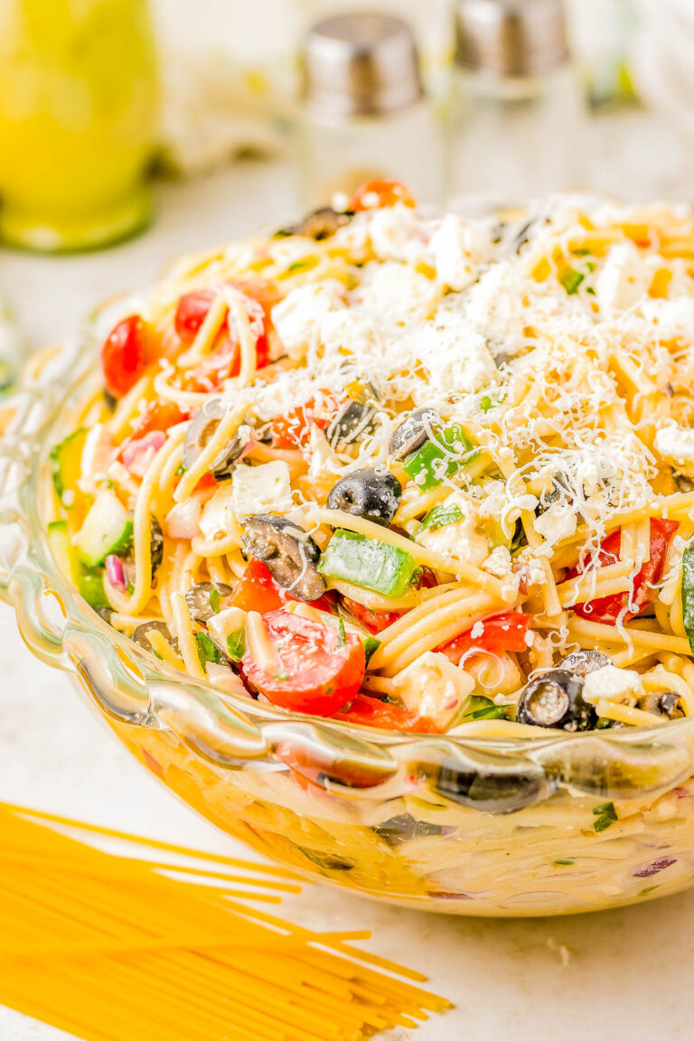 Cold Spaghetti Pasta Salad - Averie Cooks