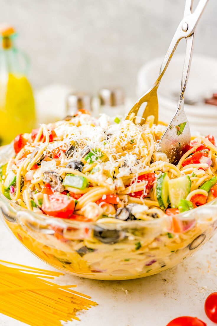 Spaghetti Salad Recipe With Salad Supreme 