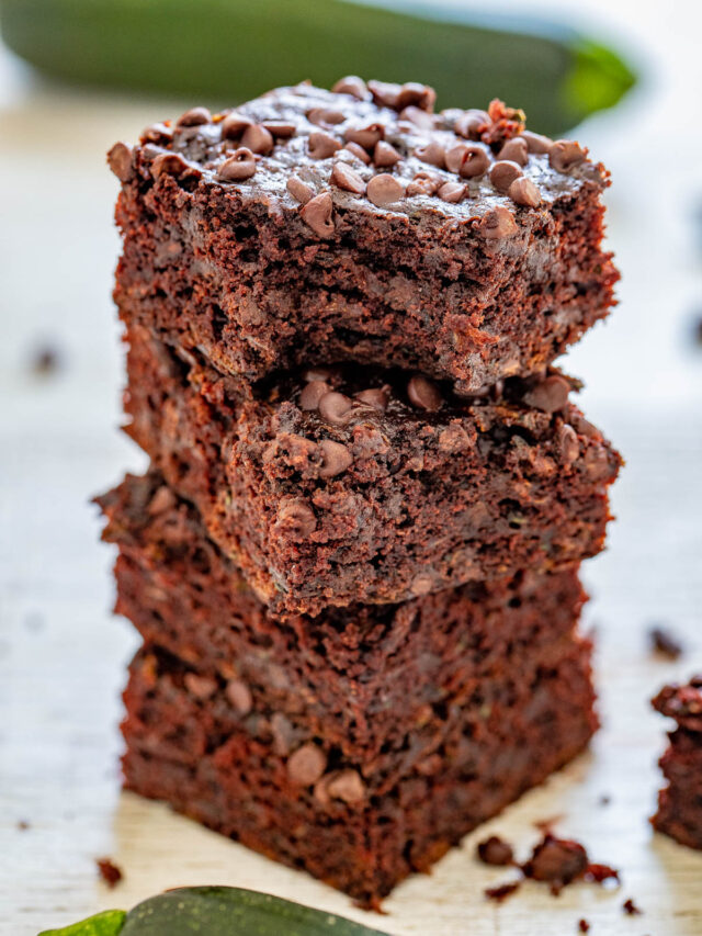 Frosted Chocolate Zucchini Brownies - Averie Cooks