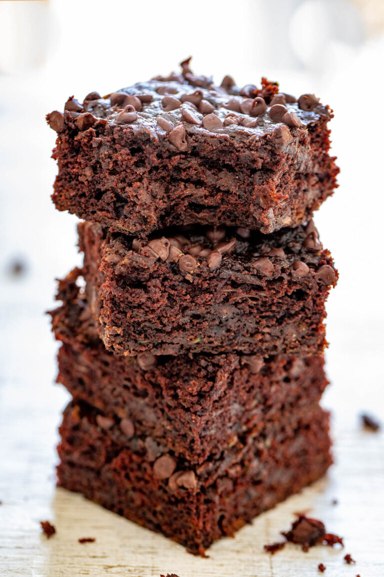 Frosted Chocolate Zucchini Brownies - Averie Cooks