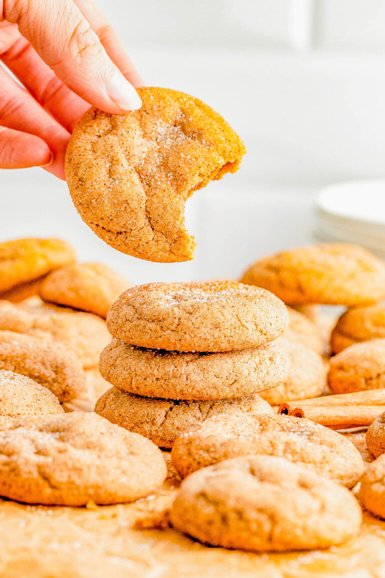 Soft & Chewy Pumpkin Snickerdoodles - Averie Cooks