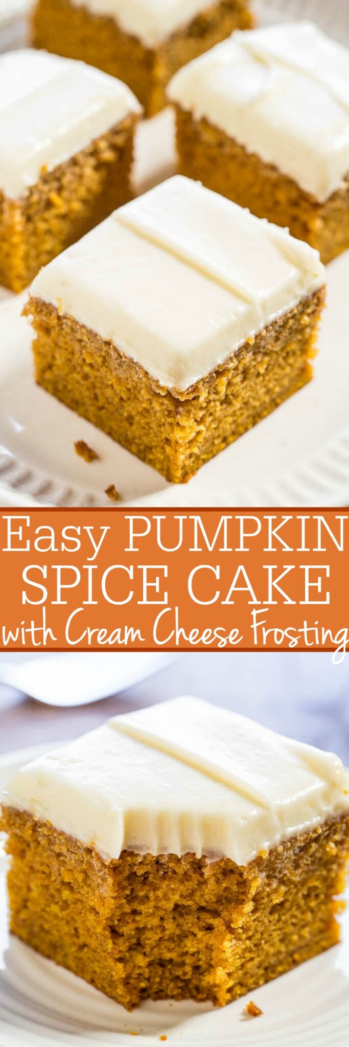 Spiced Pumpkin Cake with Cream Cheese Frosting - Averie Cooks