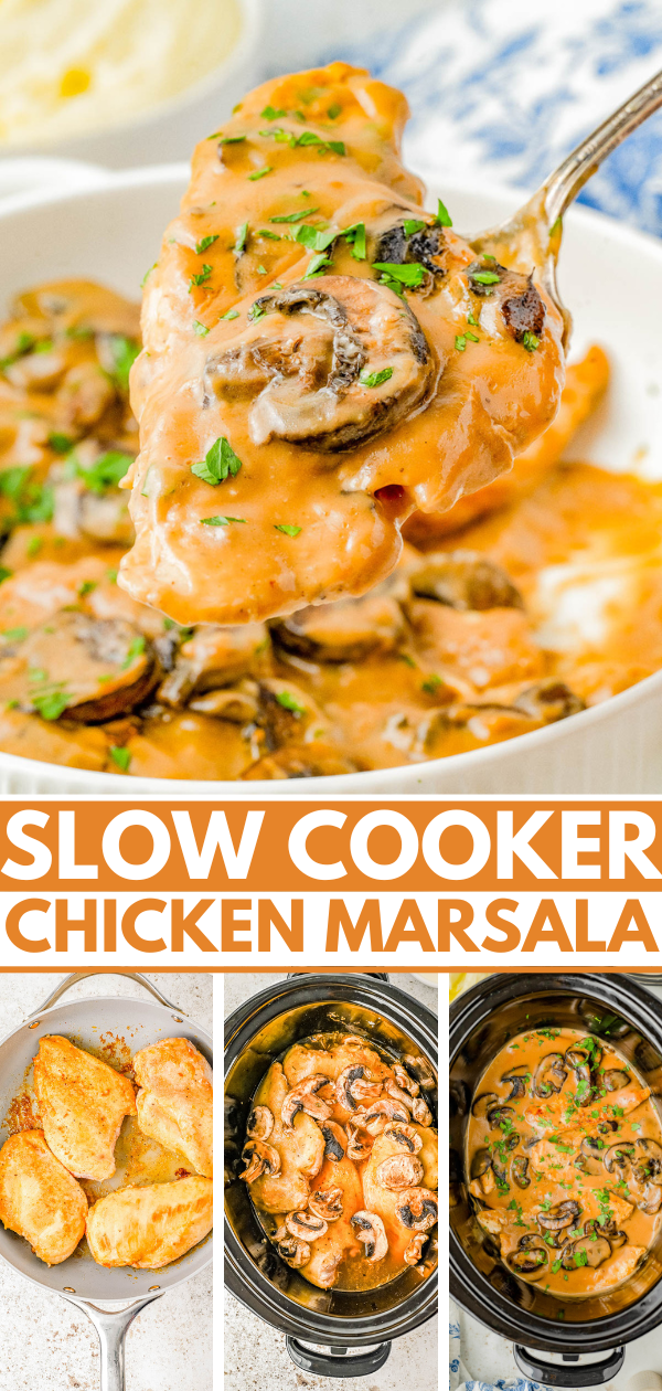 Slow Cooker Chicken Marsala - Dinner at the Zoo