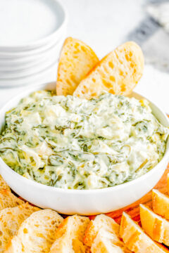 Easiest Crockpot Spinach Artichoke Dip - Averie Cooks