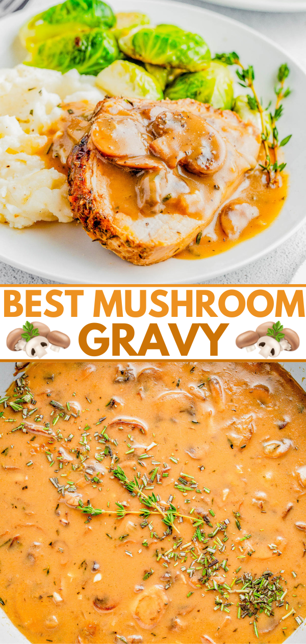 Quick and Easy Mushroom Gravy  No Drippings   - 54