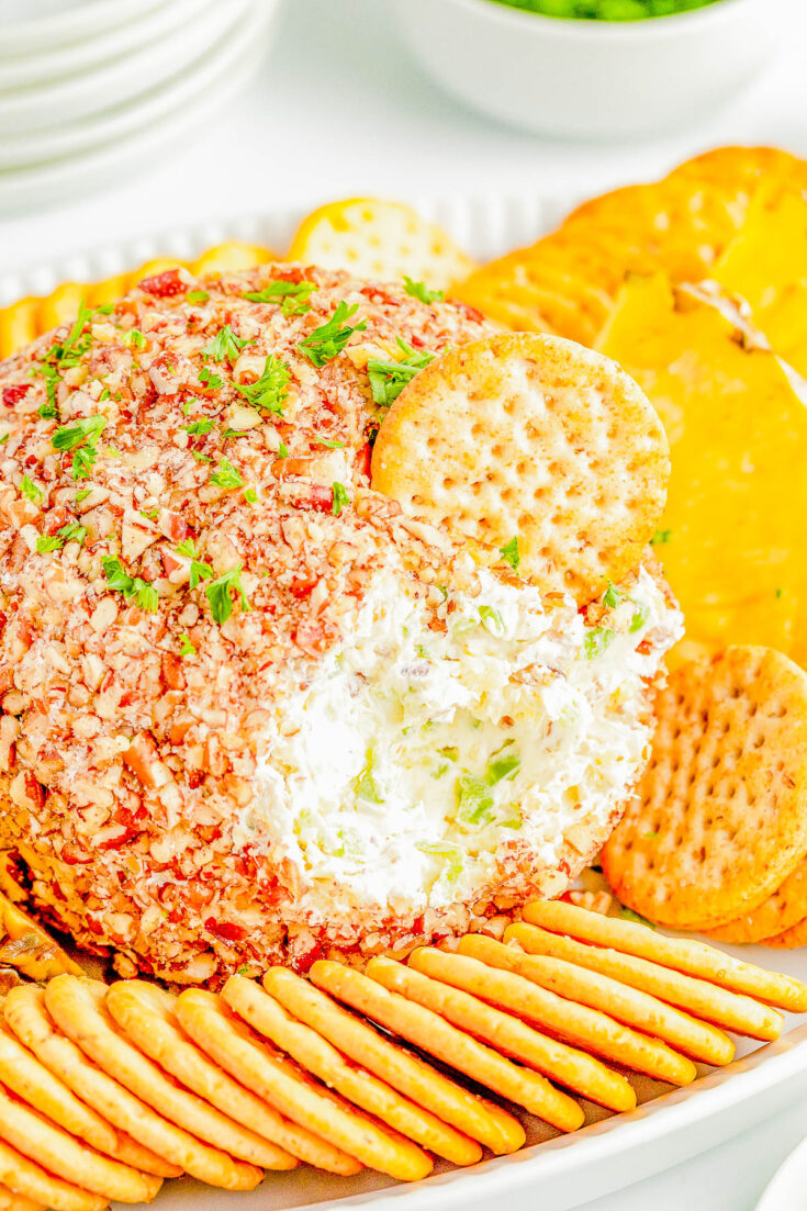 Ham Cheese Ball with Green Onions and Pecans!