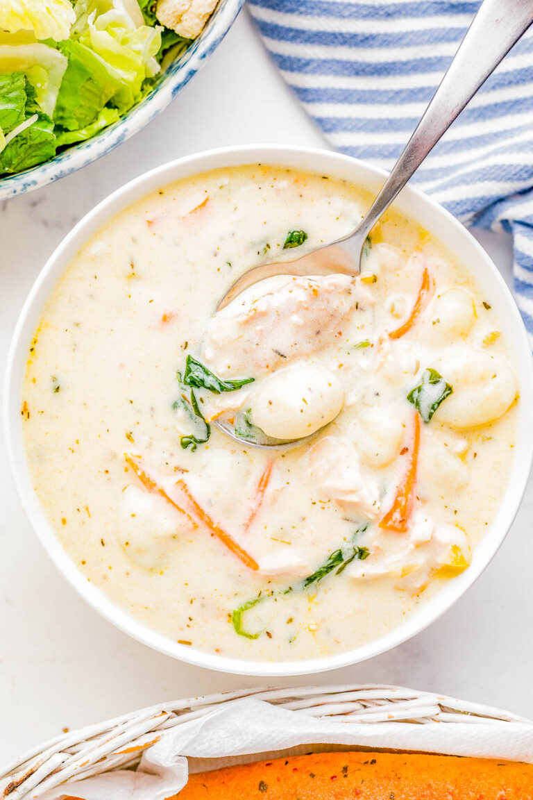 30-Minute Chicken Gnocchi Soup (Olive Garden Copycat!) - Averie Cooks