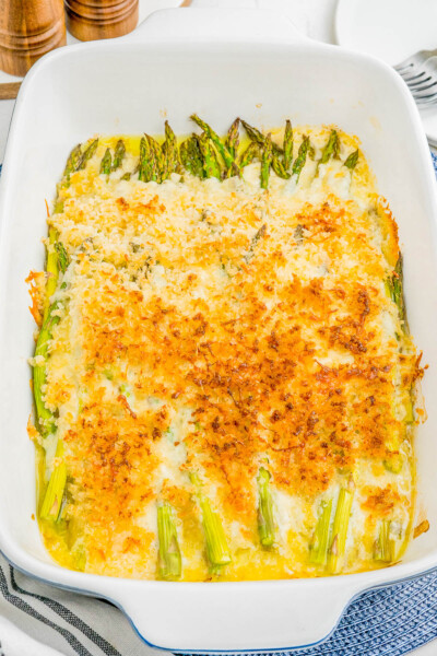 Easy Cheesy Asparagus Casserole - Averie Cooks