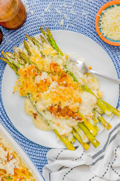 Easy Cheesy Asparagus Casserole - Averie Cooks