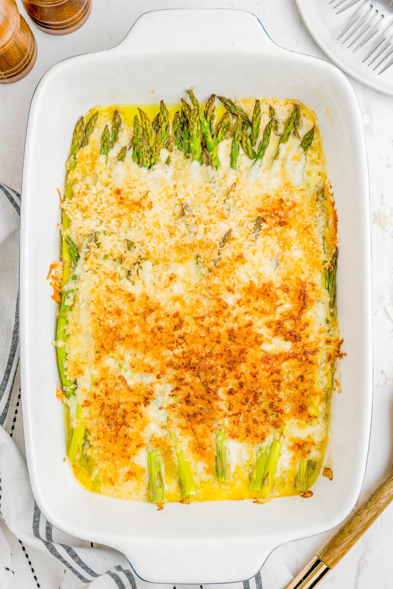 Easy Cheesy Asparagus Casserole - Averie Cooks