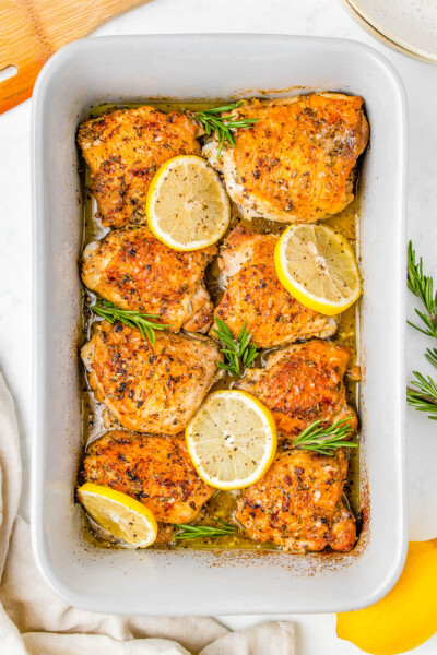 5-Ingredient Baked Lemon Rosemary Chicken - Averie Cooks