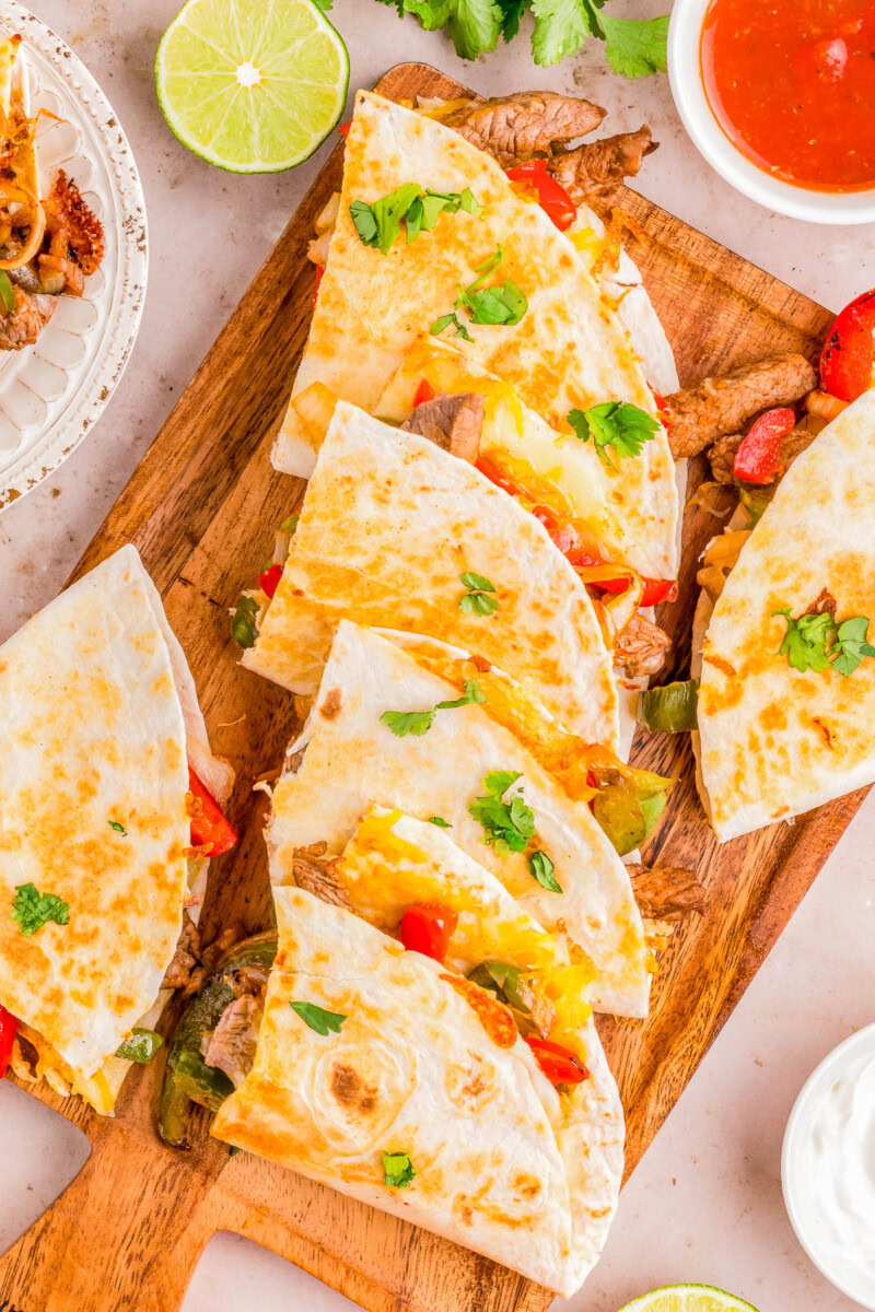 Cheesy Steak Quesadillas - Averie Cooks