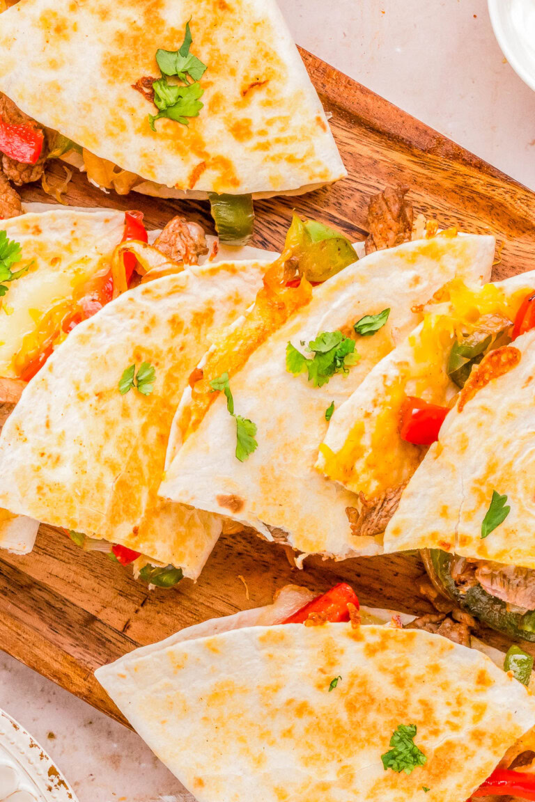 Cheesy Steak Quesadillas - Averie Cooks