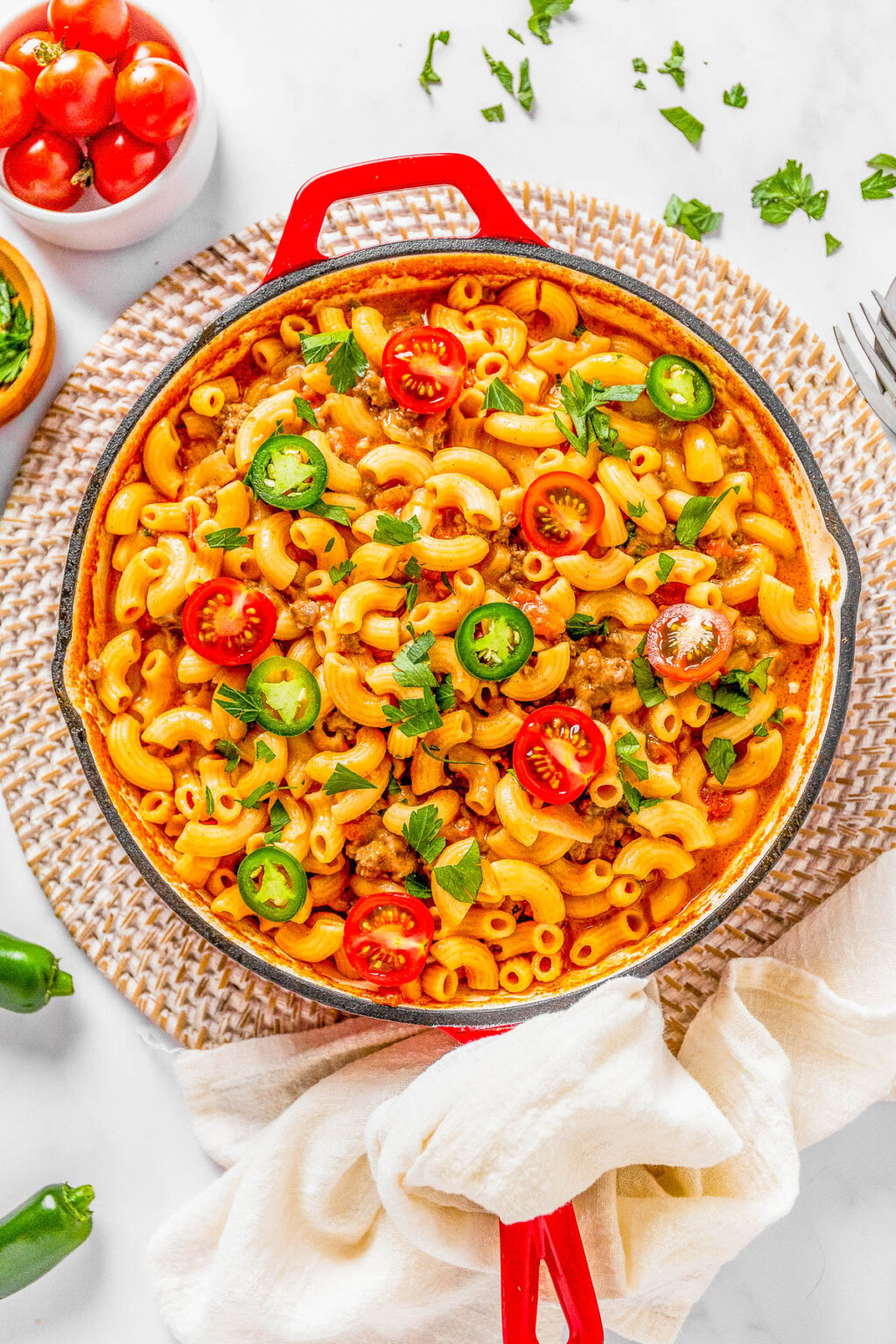 30-Minute Tex Mex Pasta Skillet - Averie Cooks