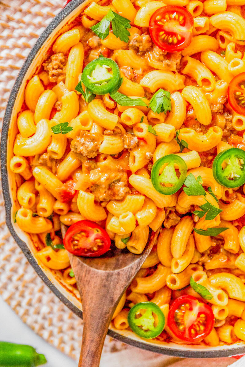 30-Minute Tex Mex Pasta Skillet - Averie Cooks