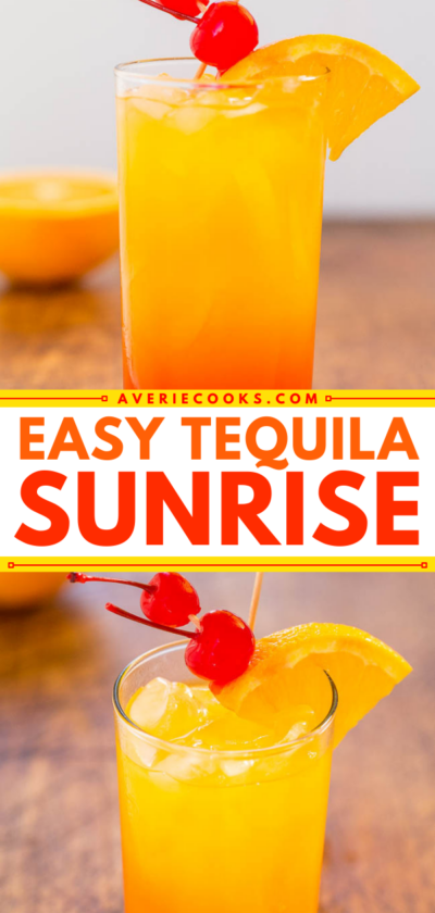 Classic Tequila Sunrise Cocktail Averie Cooks