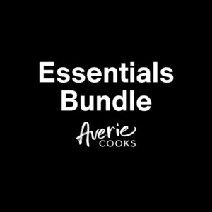 Essentials Bundle - Averie Cooks" written in white text on a black background.
