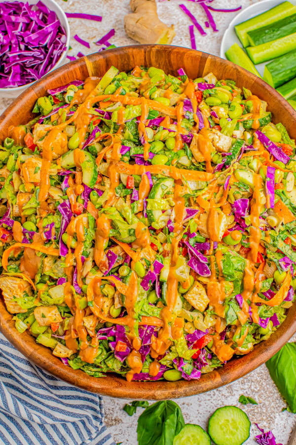 Asian Peanut Chicken Salad - Averie Cooks